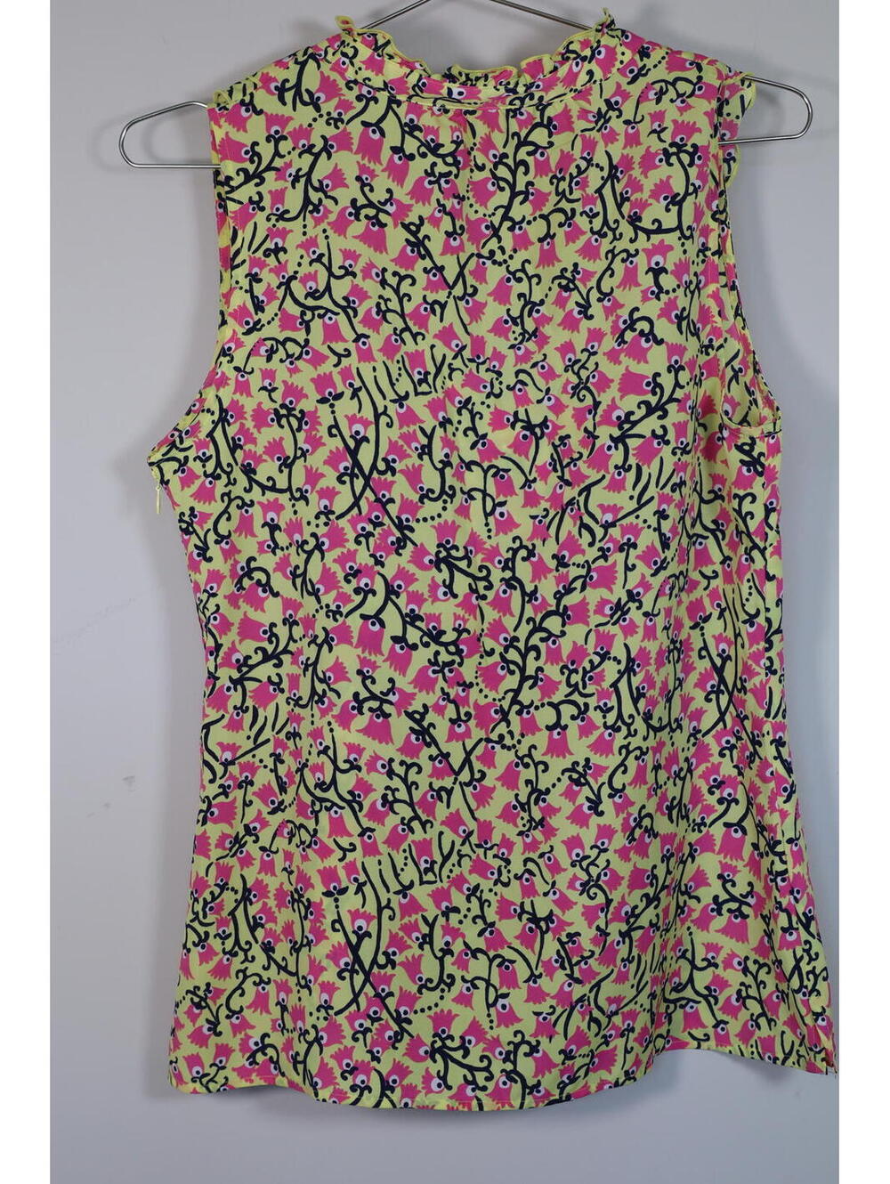 Lilly Pulitzer Allison Floral Sleeveless Ruffle Blouse Small - Picture 6 of 6